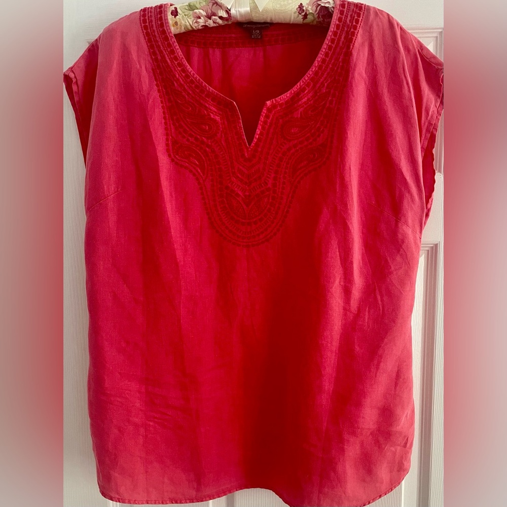 Tommy Bahama Pink Cap Sleeve Tunic Blouse